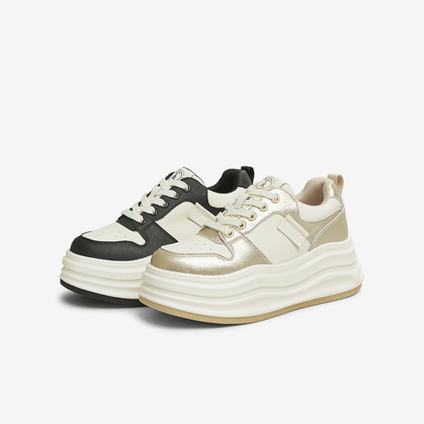 TATA/他她2025春商场同款时尚休闲板鞋女新款JNF01AM5