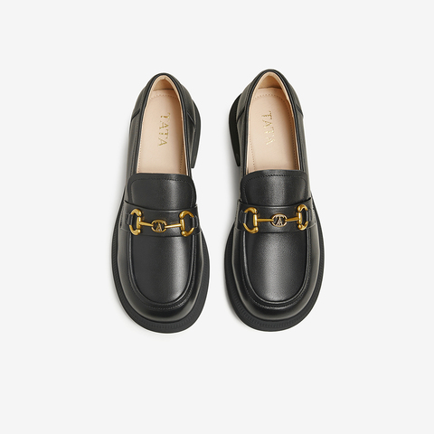 TATA/他她2025春商场同款时尚简约休闲女乐福鞋新款CYM01AA5