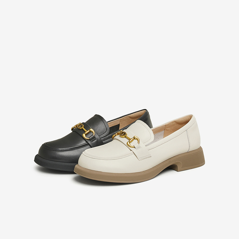 TATA/他她2025春商场同款时尚简约休闲女乐福鞋新款CYM01AA5