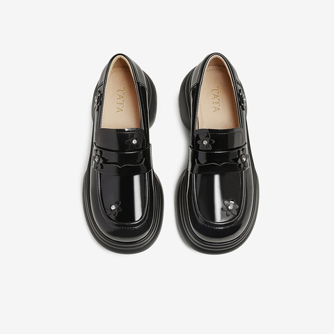 TATA/他她2025春商场同款时尚休闲乐福鞋女新款CCJ04AA5