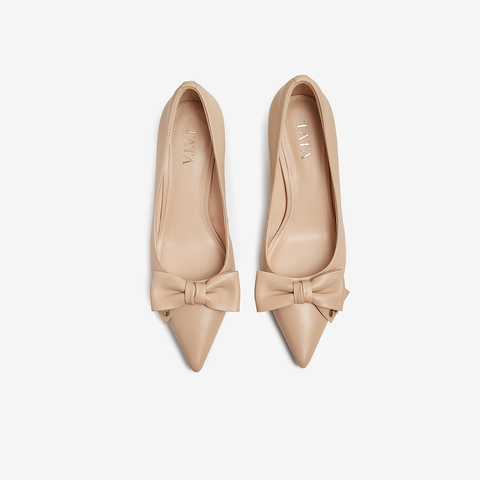 TATA/他她2025春商场同款时尚休闲中高跟单鞋女新款XMR01AQ5