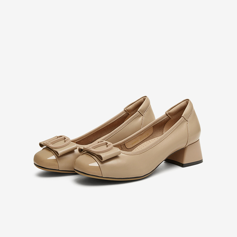 TATA/他她2025春商场同款时尚休闲中高跟单鞋女新款X8MA6AQ5