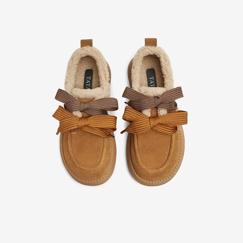 TATA/他她2025春商场同款时尚休闲毛毛单鞋女新款CYY02AM5