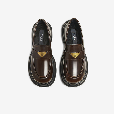 TATA/他她2025春时尚简约休闲圆头女乐福鞋新款7OL29AA5