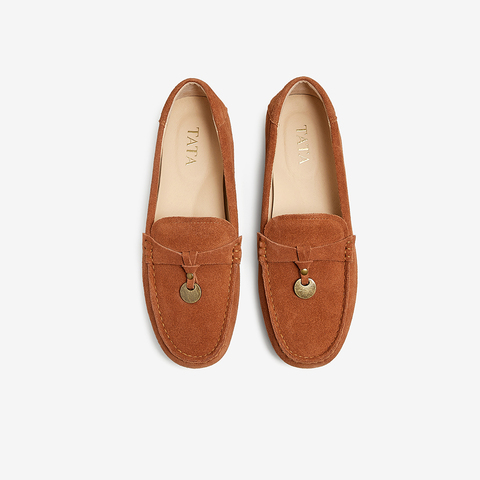 TATA/他她2025春商场同款时尚简约女乐福鞋新款CXV01AA5