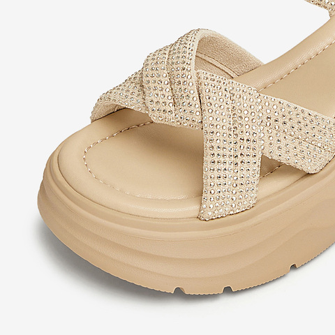 TATA/他她2025夏商场同款简约百搭时尚休闲女凉鞋新款CXT01BL5