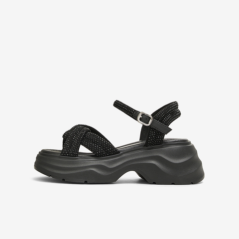 TATA/他她2025夏商场同款简约百搭时尚休闲女凉鞋新款CXT01BL5