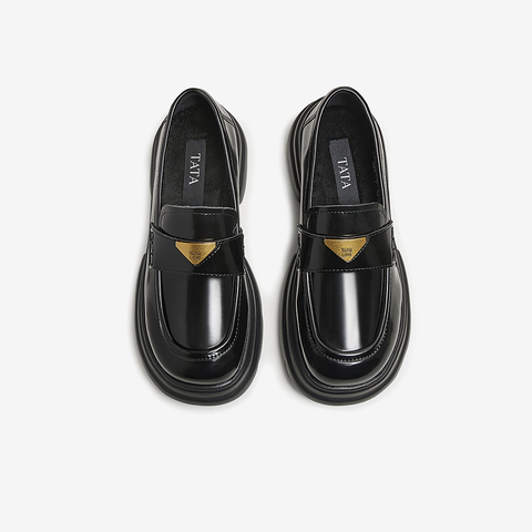 TATA/他她2025春时尚简约休闲圆头女乐福鞋新款7OL29AA5