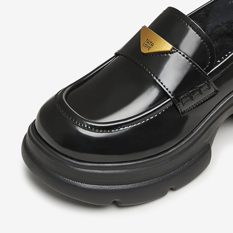 TATA/他她2025春时尚简约休闲圆头女乐福鞋新款7OL29AA5