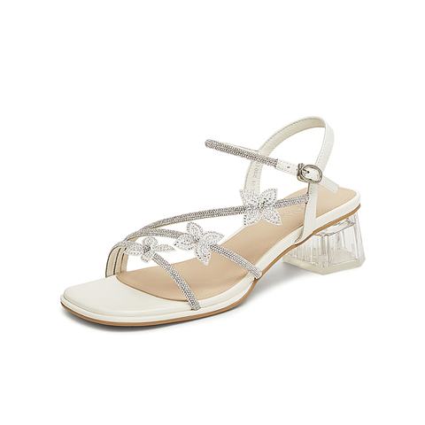 TATA/他她2025夏商场同款时尚简约女时装凉鞋新款XQC01BL5