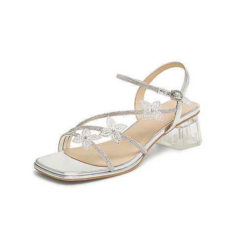 TATA/他她2025夏商场同款时尚简约女时装凉鞋新款XQC01BL5