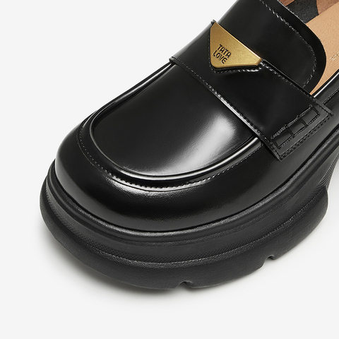 TATA/他她2025春时尚简约休闲圆头女乐福鞋新款7OL29AA5