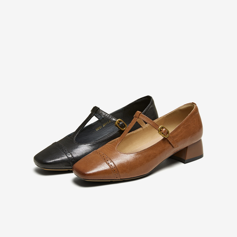 TATA/他她2025秋夏商场同款浅口女气质玛丽珍鞋新款USC01CQ5