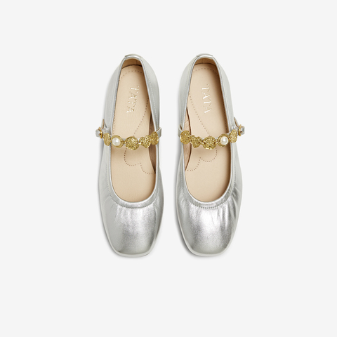 TATA/他她2025春浅口女气质玛丽珍鞋新款7ACE5AQ5