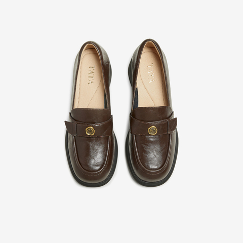 TATA/他她2025春商场同款时尚休闲女乐福鞋新款7A524AA5