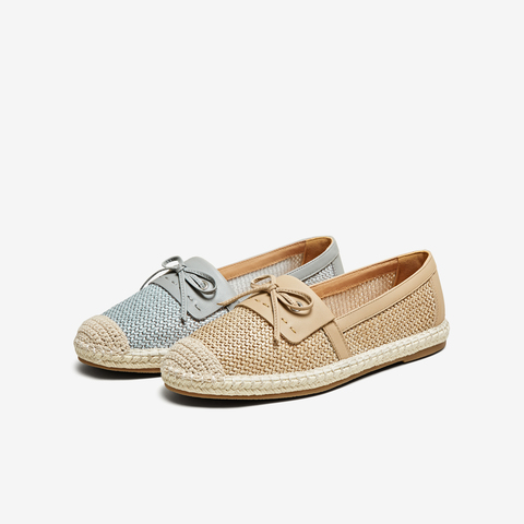 TATA/他她2025春蝴蝶结渔夫鞋女一脚蹬单鞋新款UPJ01AA5