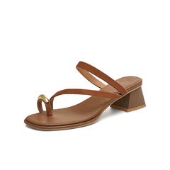 TATA/他她2025夏女鞋外穿时尚拖鞋后空凉鞋新款XPS01BT5