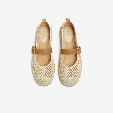 TATA/他她2025夏商场同款时尚休闲圆头女单鞋新款CWD01BQ5