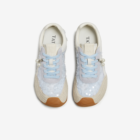 TATA/他她2025夏商场同款时尚百搭阿甘鞋女休闲鞋新款JTJ01BM5