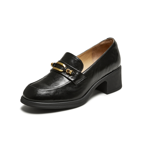 TATA/他她2025秋商场同款时尚百搭女乐福鞋新款WCNA6CA5