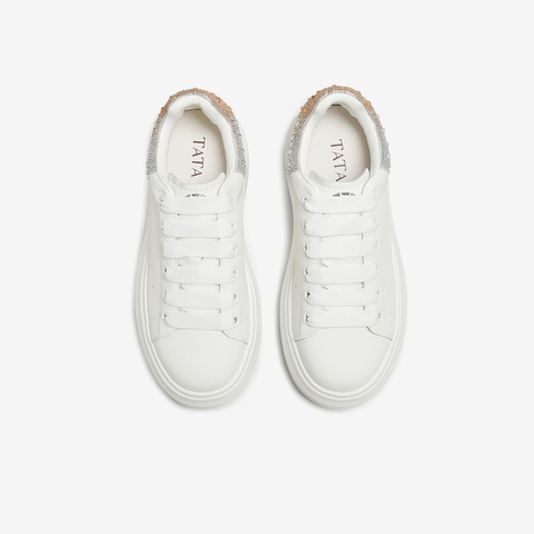 TATA/他她2025秋商场同款时尚休闲厚底女板鞋新款WU507CM5