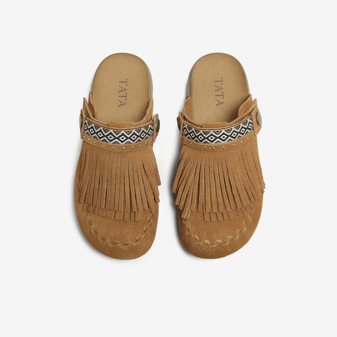 TATA/他她2025秋商场同款时尚休闲勃肯鞋女新款YTP01CH5