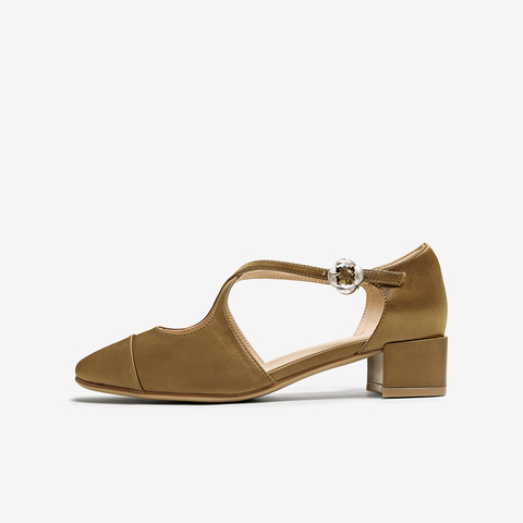 TATA/他她2025夏时尚复古拼色玛丽珍鞋女单鞋新款USE01BK5