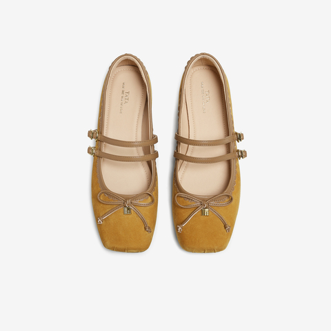 TATA/他她2025秋商场同款时尚蝴蝶结玛丽珍鞋女新款YRT03CQ5