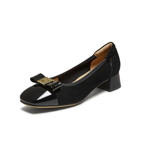 TATA/他她2025秋商场同款时尚气质女浅口单鞋新款XTS01CQ5