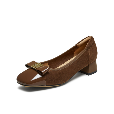 TATA/他她2025秋商场同款时尚气质女浅口单鞋新款XTS01CQ5