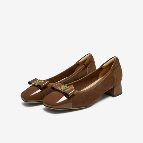 TATA/他她2025秋商场同款时尚气质女浅口单鞋新款XTS01CQ5