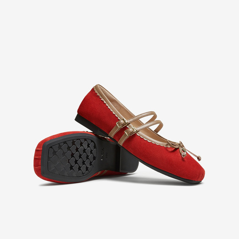 TATA/他她2025秋商场同款时尚蝴蝶结玛丽珍鞋女新款YRT03CQ5