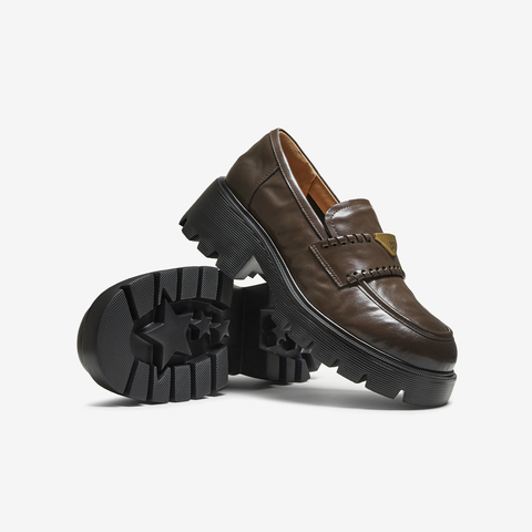 TATA/他她2025秋商场同款时尚百搭女乐福鞋新款FUV01CA5