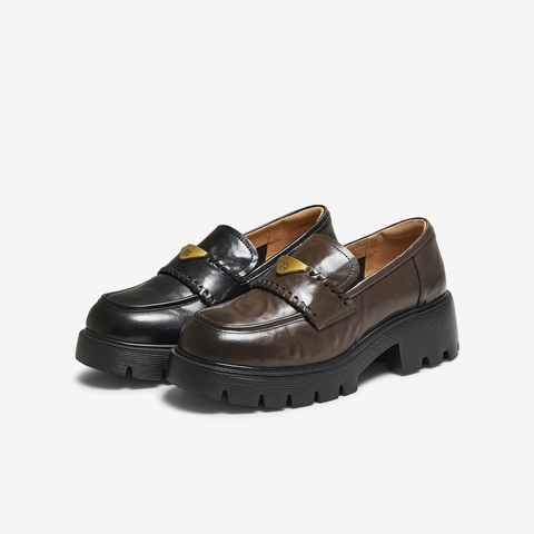 TATA/他她2025秋商场同款时尚百搭女乐福鞋新款FUV01CA5