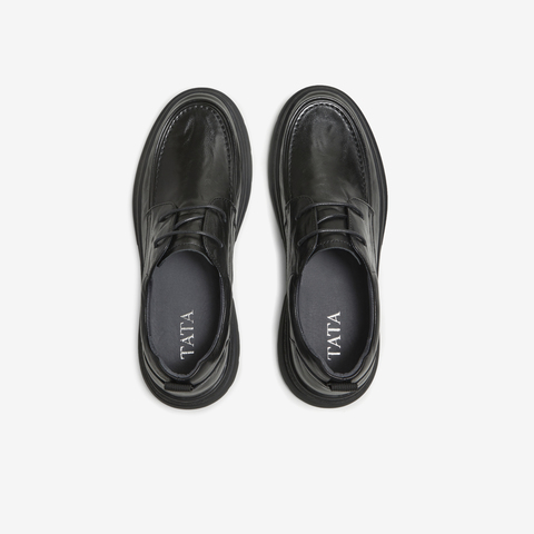 TATA/他她2025秋商场同款纯色舒适百搭休闲皮鞋男新款TGD02CM5
