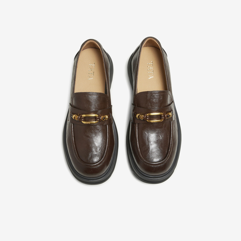 TATA/他她2025秋商场同款时尚休闲女乐福鞋新款7PJA8CA5