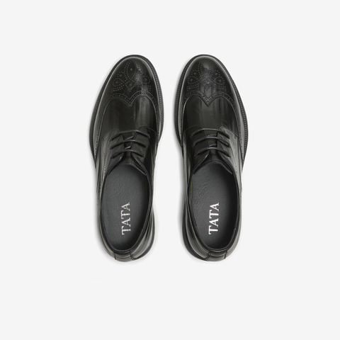 TATA/他她2025秋商场同款纯色舒适百搭休闲皮鞋男新款VNL01CM5