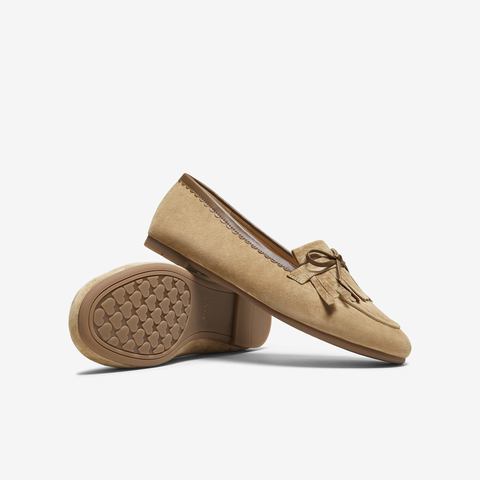 TATA/他她2025秋商场同款时尚休闲圆头女乐福鞋新款YVT01CQ5