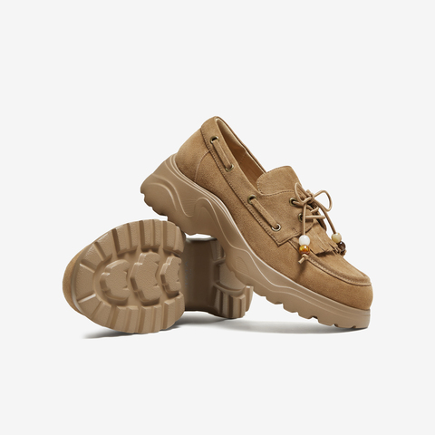 TATA/他她2025秋商场同款时尚休闲女乐福鞋新款NUS01CM5