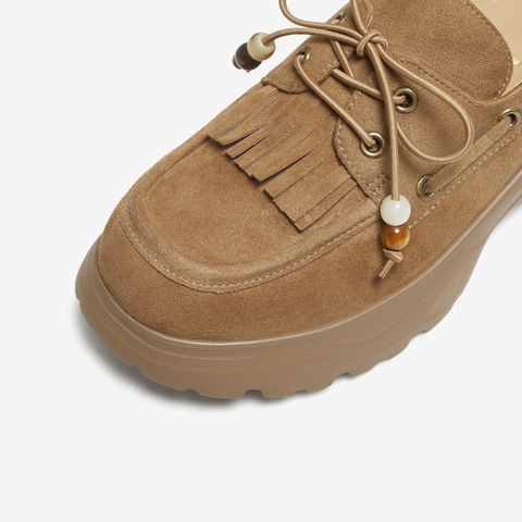 TATA/他她2025秋商场同款时尚休闲女乐福鞋新款NUS01CM5