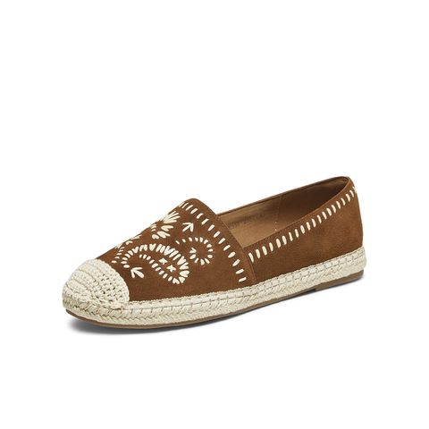 TATA/他她2025秋时尚简约休闲圆头女渔夫鞋新款7E330CA5