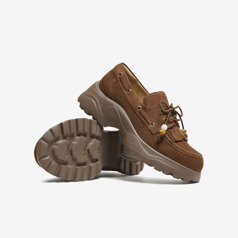 TATA/他她2025秋商场同款时尚休闲女乐福鞋新款NUS01CM5