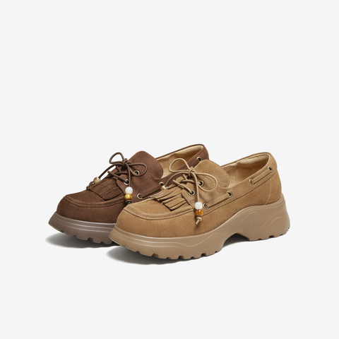 TATA/他她2025秋商场同款时尚休闲女乐福鞋新款NUS01CM5