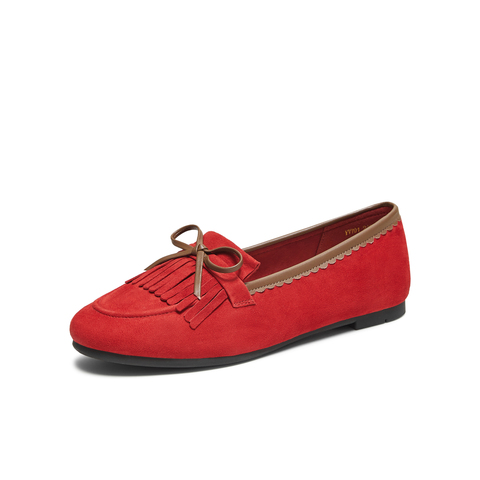 TATA/他她2025秋商场同款时尚休闲圆头女乐福鞋新款YVT01CQ5