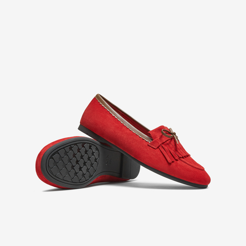 TATA/他她2025秋商场同款时尚休闲圆头女乐福鞋新款YVT01CQ5