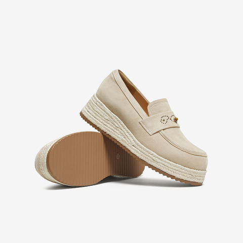 TATA/他她2025秋商场同款时尚休闲圆头女乐福鞋新款UUZ01CA5