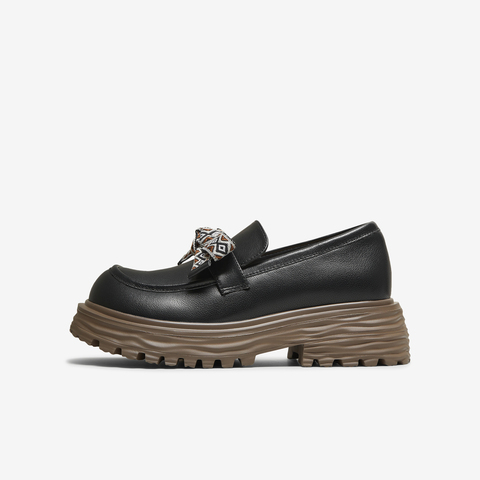 TATA/他她2025秋时尚休闲女蝴蝶结乐福鞋新款CG501CA5