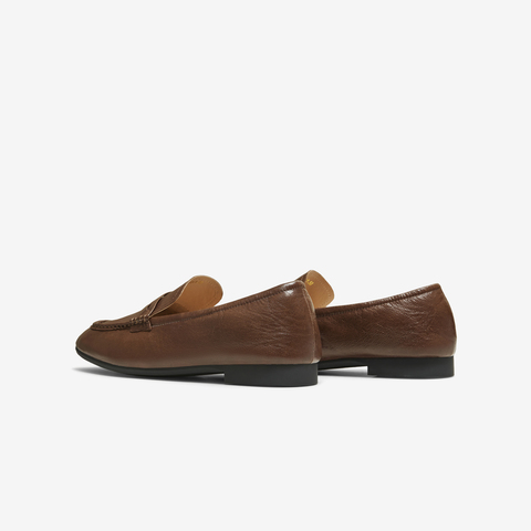 TATA/他她2025秋商场同款时尚简约休闲圆头女乐福鞋新款YXQ01CA5