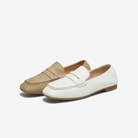 TATA/他她2025秋商场同款时尚简约休闲圆头女乐福鞋新款YXQ01CA5