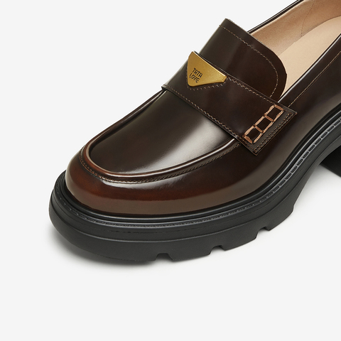 TATA/他她2025秋时尚休闲乐福鞋女新款7GZ21CA5